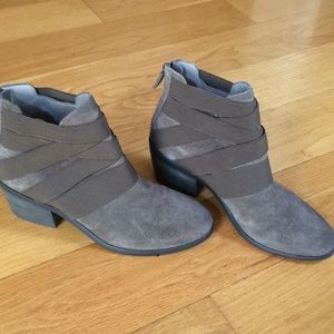 Olive green suede boots